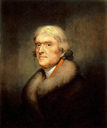 Thomas Jeffereson painting by Rembrandt-Peale-painting 1805 New York Historical Society