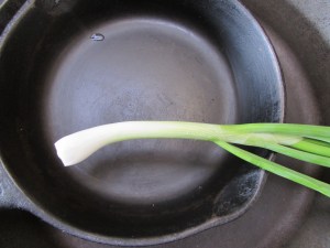 Green onion ready to be sauteed.