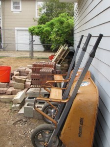 The hardscape left overs.