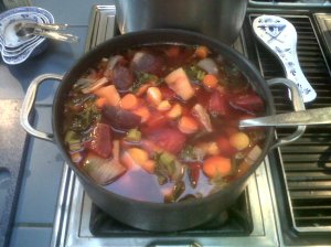 Kale, carrot and beet soup. 