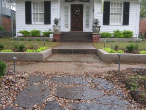 Flagstone path across Right of Way