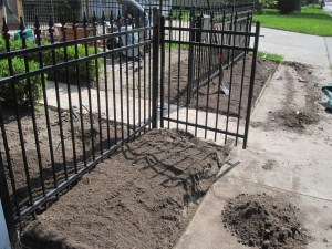 Prepping front beds.