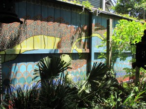 There is no way to view the entire mural at once...you must discover it as you walk along!