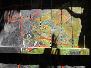 I later found out that the lovely woman whose garden this is, painted the mural.