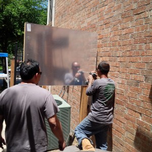 Attaching the acrylic mirror