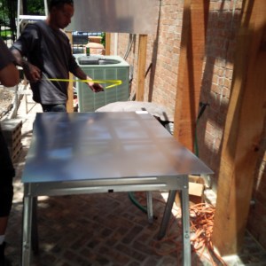 Measuring the panel.