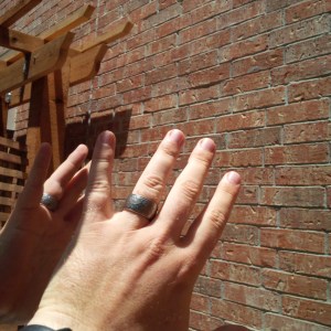 Shawn's hand in the mirror