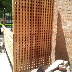 Finished cedar and mirror screen. Next the fountain and plants.