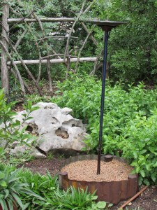 This is interesting fountain and sand arrangement where the butterflies can get water.