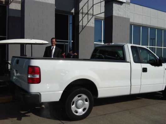 2009 our first truck and Shawn with very short hair. 
