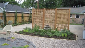Cedar privacy screen.