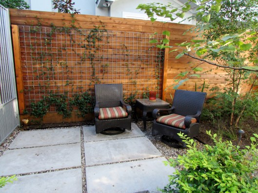 Patio off small deck. 
