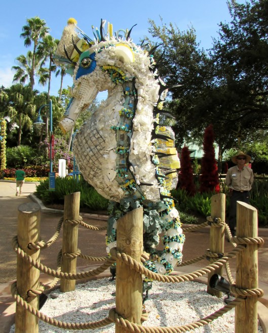I loved this sea horse statue. Then I found out it is made interally of trash found washed up on the beach. I hope it makes people more aware!