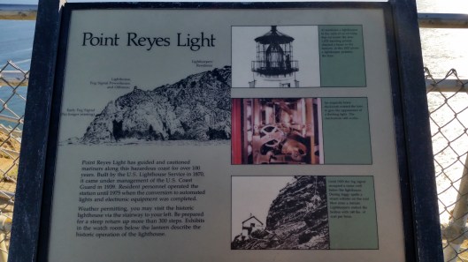 Placard at Point Reyes Lighthouse.