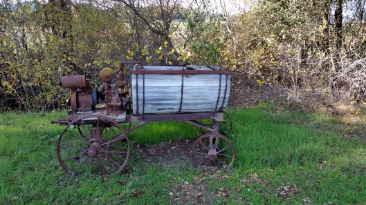 Along the path we came across old wine making equipment. 