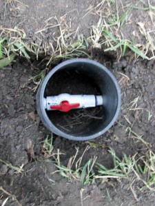 Cut off valve for raised bed.