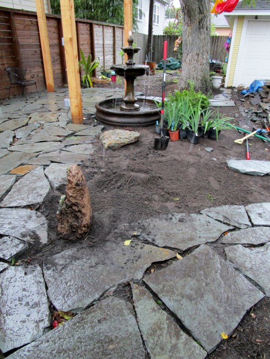 Setting rocks to add to a bit of a Zen feel. 