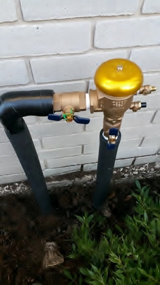  your backflow should have the valve handles in-line with the piping when it is on.