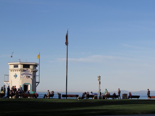 The life guard tower at Main Beach in Laguna Beach California.