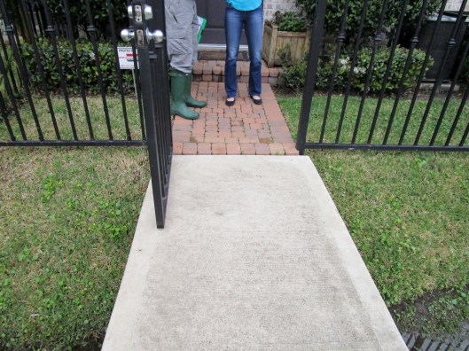Town home courtyard install before.