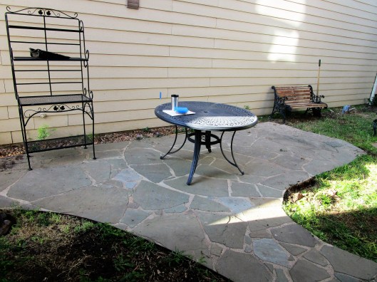 Before, old flagstone patio. 
