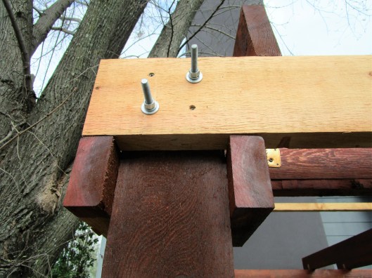 Pergola bolted together