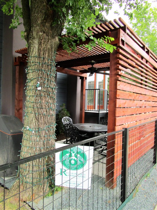 Another view pergola with shade wall